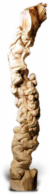 Lindenholz-Stele, Höhe 131 cm