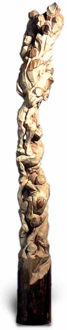 Lindenholz-Stele, Hhe 156 cm