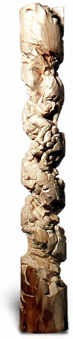 Lindenholz-Stele, Höhe 125 cm